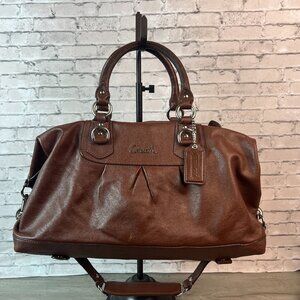 Large Coach Ashley Leather Satchel Ginger Beet F15447
